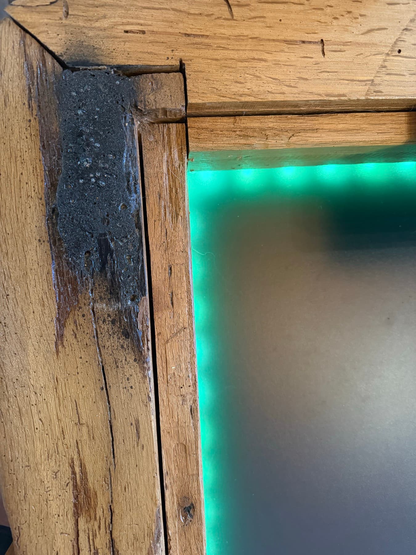 Angle du cadre du Dragon vu du dessus, ruban LED allumé